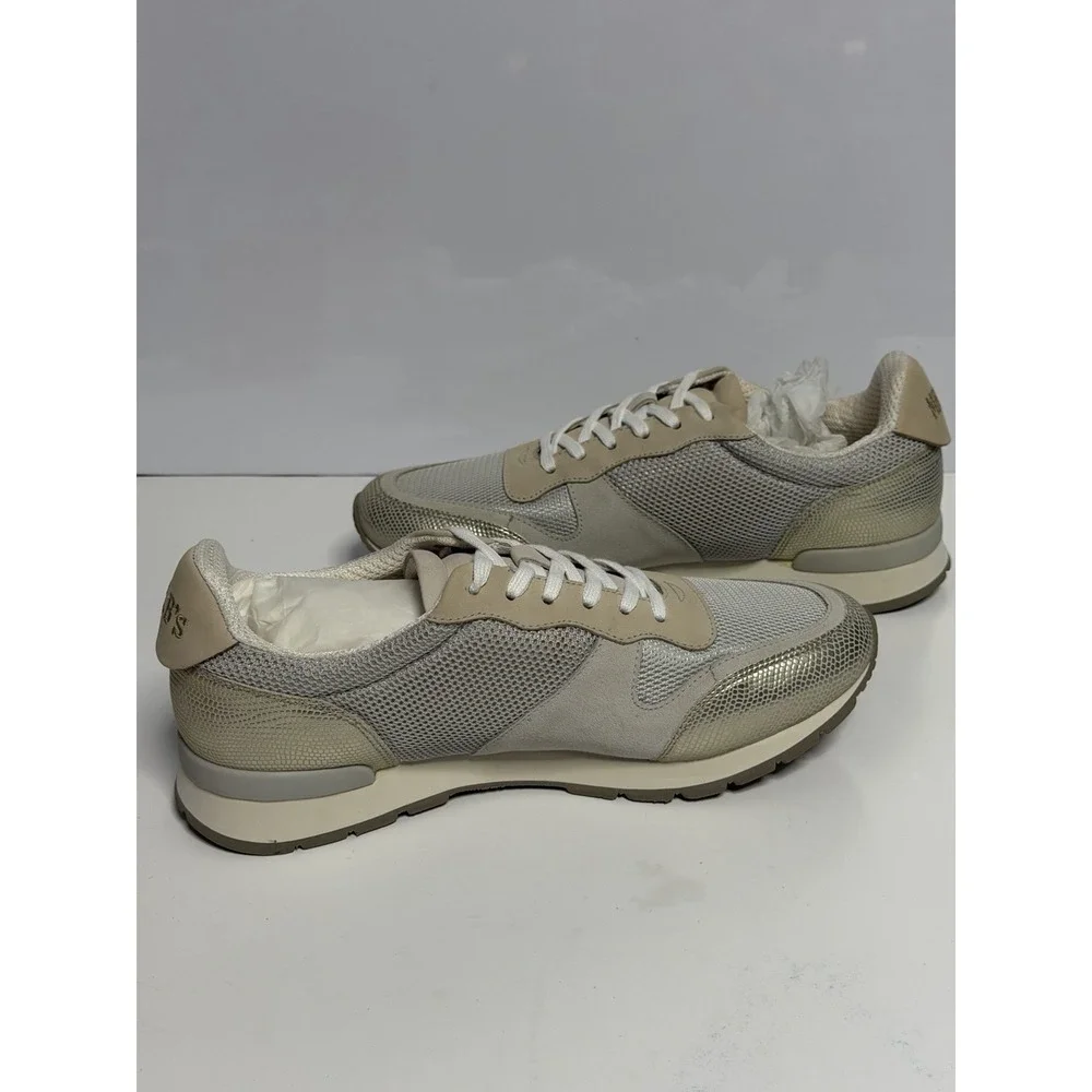 MR. B's By Aldo Shoes Mens Size 8 Beige  Leather Casual Sneakers Gum Sole New